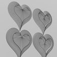 wf1.jpg 4 Heart shaped ornaments 3D print model