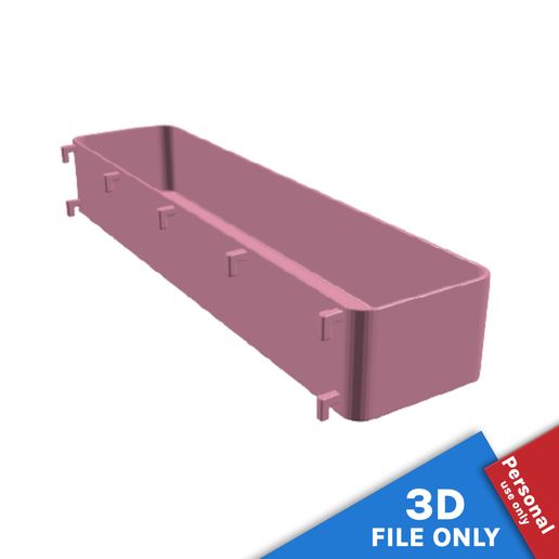 CONTAINER WITH 34X7.5X5.5CM STORAGE SPACE FOR IKEA SKADIS 3D model
