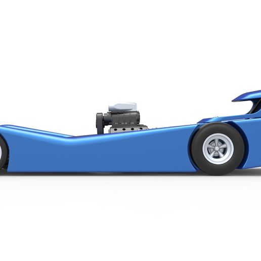 9.jpg Diecast Dragster old school à moteur avant avec coque Version 6 Echelle 1:25