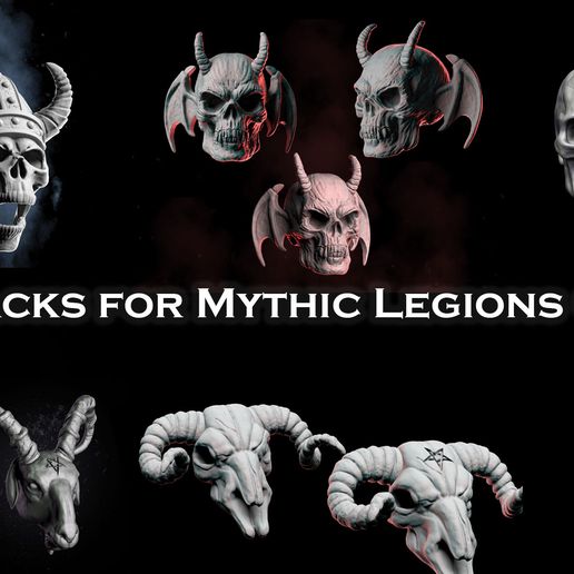 🛃 Head Packs for Mythic Legions Customs・ STL File for ・Cults