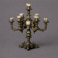 3.png Gothic Dollhouse Candelabra STL – Dark Miniature Furniture for 3D Printing