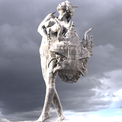 untitled.638.png Archivo OBJ Escultura escudo femenino Atlantis 2・Modelo para descargar y imprimir en 3D, aramar