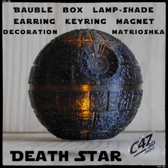 BAUBLE BOX LAMP-SHADE EARRING KEYRING MAGNET DECORATION Maer pe >. % MATRIOSHKA Fichier STL gratuit Étoile de la mort - Boule / Boîte / Porte-clés...・Modèle imprimable en 3D à télécharger
