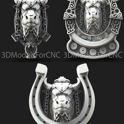 1.jpg 3D file 3D Model STL File for CNC Router Laser & 3D Printer Dangerous Chained Bull Pack・3D printing model to download