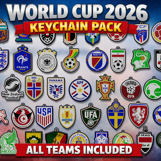 🗺️ World Cup 2026 all 48 teams Keychains - Color Printable and ...