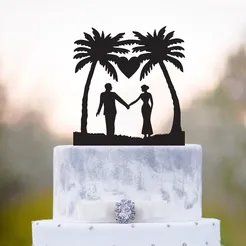 pareja.jpg Fichier STL Décoration de gâteau - Couple de vacances・Design imprimable en 3D à télécharger