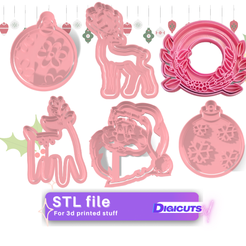 Christmas-set-6-cookie-cutters-6-STL-files.png Archivo STL Juego de 6 cortapastas STL de Navidad (num6)・Objeto de impresión 3D para descargar