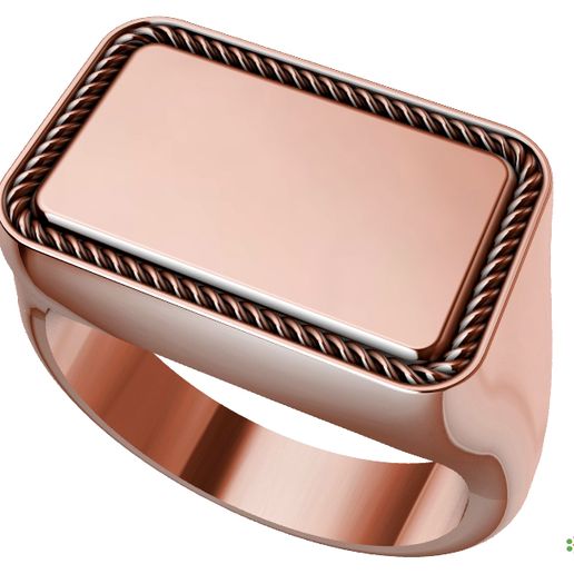 Unisex Rectangular Stamp with internal and external reserve in stl and obj format. 3D model