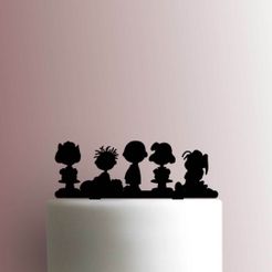 JB_Peanuts-Gang-225-A218-Cake-Topper.jpg Archivo STL TOPPER PEANUTS GANG・Modelo para descargar y imprimir en 3D