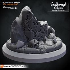 1.jpg STL file Gravestone 1 - 3D terrain for board games and tabletop games・3D print object to download, DamianJimenez