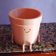 184.jpg STL file Happy face flowerpot・3D printer model to download