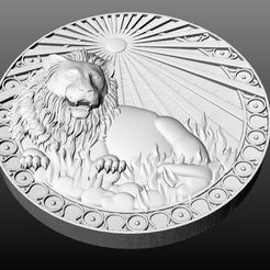 1.jpeg Leo Zodiac Medallion 3D