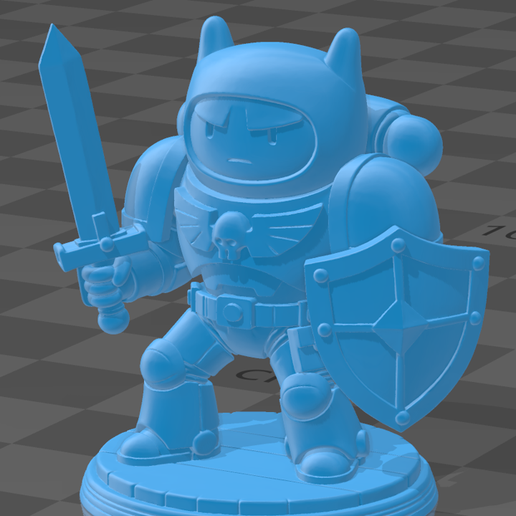 ⚔️ Finn the Human Future Warrior - Wargame Miniature for Painting / Finn el Humano Guerrero del Futuro - Figura wargame para pintar / Finn the Human Future Warrior - Wargame Miniature for Painting 3D model