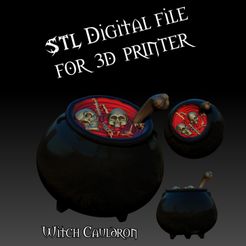 4.jpg Archivo STL Caldero para casa de brujas / casa de muñecas / miniaturas・Modelo para descargar e imprimir en 3D, Arida
