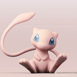 Mew_2.png STL-Datei Mew(Pokemon) kostenlos・3D-Druckvorlage zum Herunterladen