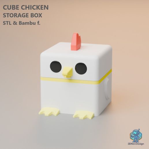 Pastel Cube Chicken Storage Box – Snap Fit - Easter Candy Container