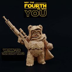 Photo_May_04_12_40_13_PM.jpg Archivo STL gratis Wunn-To, Cazador de recompensas Ewok・Diseño por impresión en 3D para descargar