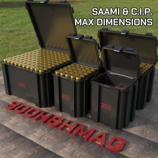 ABOX AMMO BOX .300 H & H Mag. AMMUNITION STORAGE 20/25/50/100 ROUNDS CRATE ORGANIZER 300 H&H