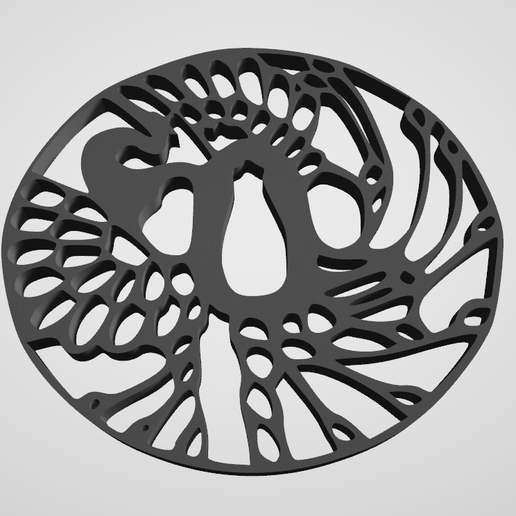 Crane Tsuba 3D model