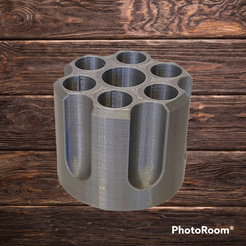 download.png STL file Six shooter Pen / 510 thread vape stand display and organizer・3D printer design to download