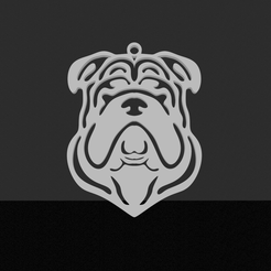English Bulldog.png STL file English Bulldog pendant・3D printer design to download