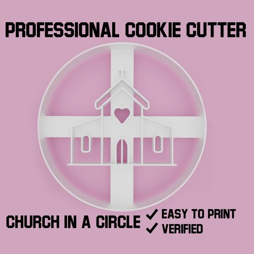 Church in a circle Cookie cutter - 3D model önizlemesi