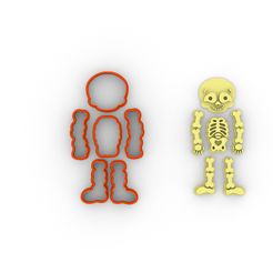 render1.jpg Файл STL CORTADOR DE GALLETAS ESQUELETO-SKELETON COOKIE CUTTER・Дизайн 3D-печати для загрузки3D