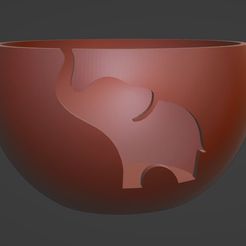 Elephant-Bowl.jpg Fichier STL Bol à laine éléphant・Modèle à télécharger et à imprimer en 3D, BadRabbit