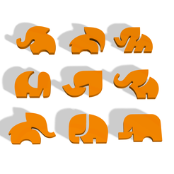 FOTO.png POLYMER TON AUSSTECHER ELEFANTEN MINIMALISTISCHE SILHOUETTEN X9 DESIGNS