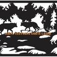 LOBO-3.png LANDSCAPE WITH WOLF AND FOREST 3 DECORATION WALL ART - 3D PRINTING AND LASER CUTTING