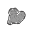 model.png Bibarel Pokemon cutter and stamp, cookie cutter, form
