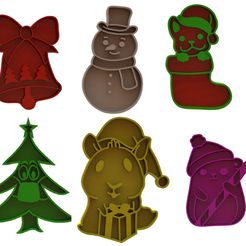 all-pics.jpg COMMERCIAL LICENSE USE Christmas cookie cutters pack