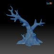 BranchMiddleA.jpg Southern four-horned chameleon Triocerus quadricornis file with full-size texture STL 3D print high polygon - modeled in Zbrush with tree/branch