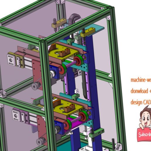 industrial-3D-model-Double-layer-conveyor5.jpg 工业 3D 模型 双层输送机