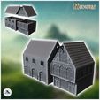 1-PREM.jpg Set of two medieval warehouses with large wooden doors slate roofs (19) - Medieval Gothic Feudal Old Archaic Saga 28mm 15mm RPG