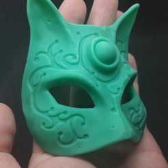 1.jpg STL file Cat half mask・3D printer model to download