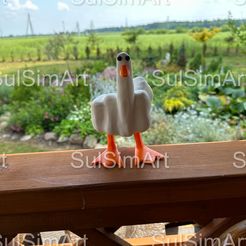 Capybara-13.jpg STL file The Duck-You: original 3D Printed Figurine - Middle finger statue・3D printing template to download