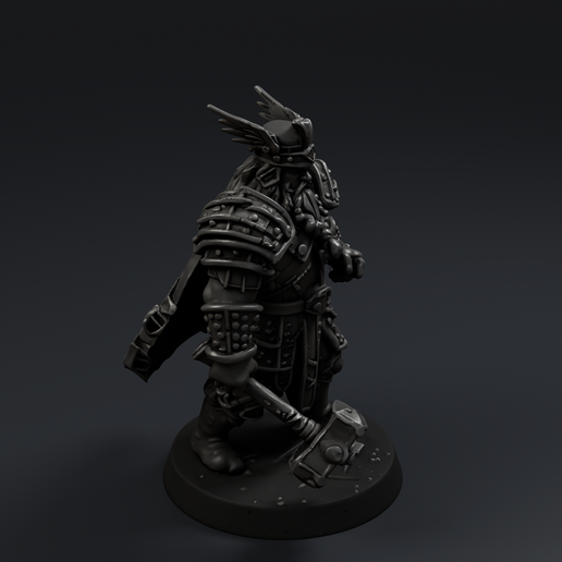 Dwarf Warrior 3D printable STL miniature