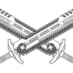 chainsword4.jpg STL-Datei 28mm Mech-Kettenschwert (5,4 Zoll/137mm lang) kostenlos・3D-druckbares Objekt zum herunterladen