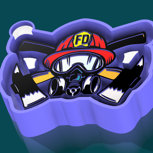 🚒🔥 Firefighter Hero Head – Freshie, Keychain, Resin & Candle Mold・ STL ...