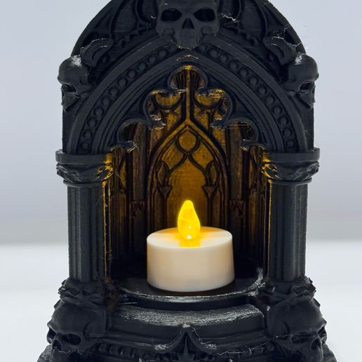 Gothic Skull Cathedral Candle Holder – Tealight / Small Votive STL
