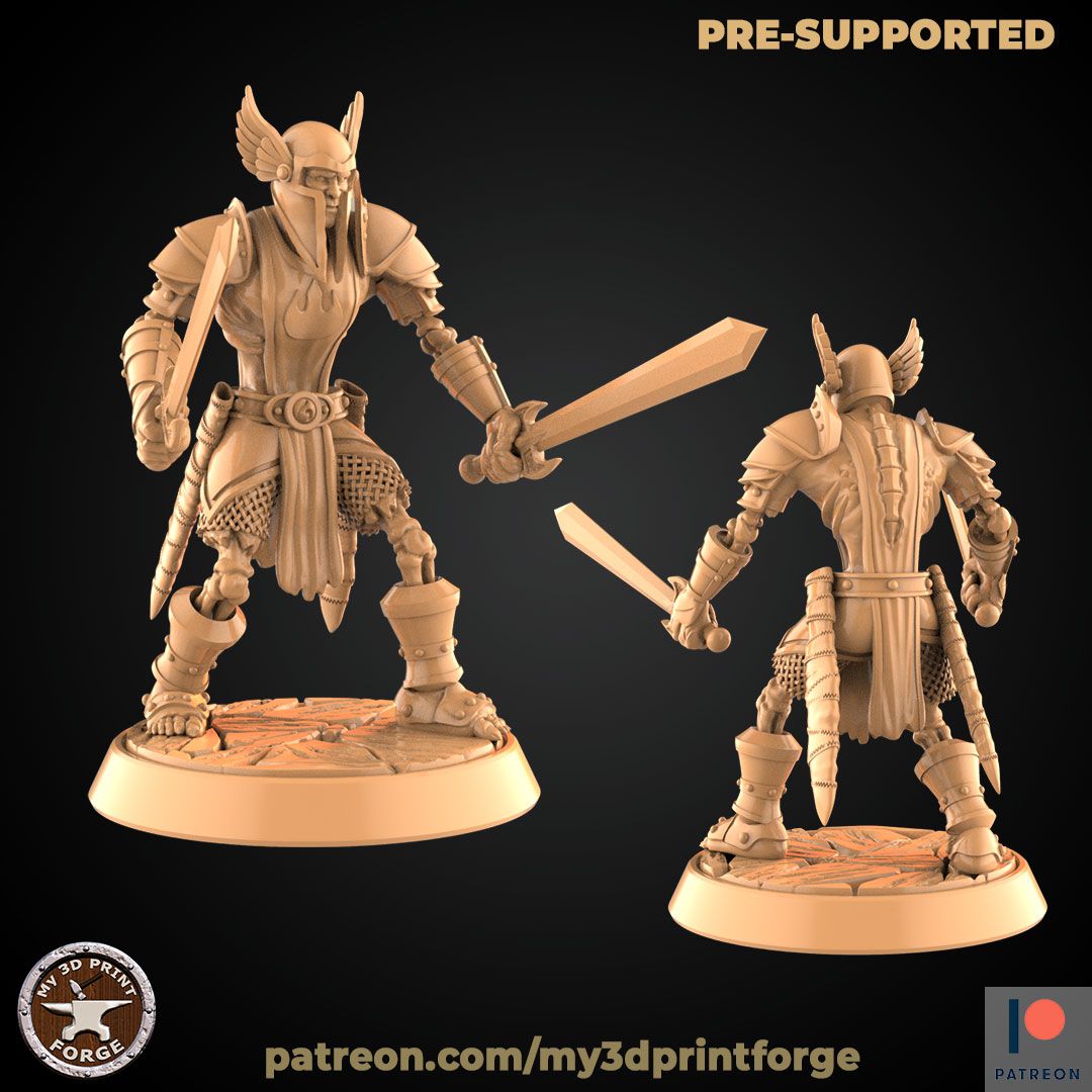 Download file Undead Warrior with two Swords • Model to 3D print ・ Cults