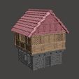 houselower5.JPG Archivo STL gratis Escala de 28mm Estilo Tudor Medieval Casa de Guerra / Edificio・Plan de la impresora 3D para descargar