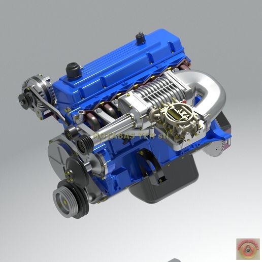 🌆 CHRYSLER SLANT SIX SUPERCHARGER - ENGINE・ STL File for 3D printing・Cults