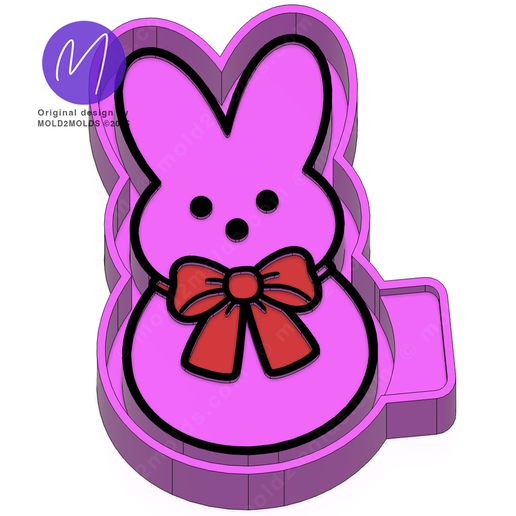 Easter Bunny Bow Freshie STL Mold Housing