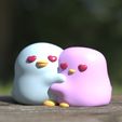 TinyMakers3D_chicks-in-love01.jpg ♡♡♡♡ LOVE CHIKS , cute adorable and cuddly kawaii adorable , cuddling ducklings by TinyMakers3D