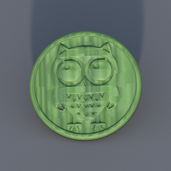 funny owl.png Download free STL file Drinkcoaster: 'funny owl' • Model to 3D print, RaimonLab