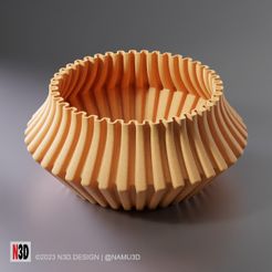 vase-0064-A-ridged-pot-vase-stl-04.jpg STL-Datei Vase 0064 A - Übertopf mit Zacken・3D-druckbare Vorlage zum herunterladen