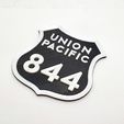 844_3dfantrain.jpg Union Pacific 844 locomotive number plate