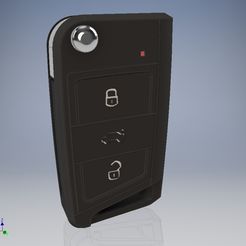 VW_key_main.jpg Télécharger fichier STL Couverture pour clés de voiture VW Klappschlüssel Fernbedienung Volkswagen Golf MK7 Touran 2 T6 • Design imprimable en 3D, tobimat